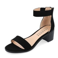 Journee Collection Women 8.5 M Black Percy Strappy Block Heel Sandals NIB LI9
