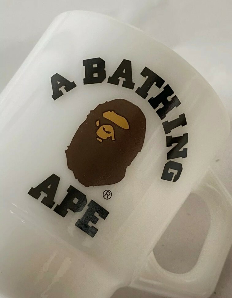 A BATHING APE x Fire-King white mug from 2011 vintage milk glass BAPE Very rare thumbnail 5