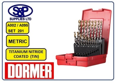 DORMER A095 A002 201 19-TEILIG 1-10 MM x 0,5 MM HSS ZINNMANTEL BOHRER SET HARTPLASTIKBOX