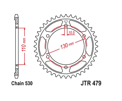 JT Steel Rear Sprocket 46T 46 Tooth GSX-R 1000 09-16 FZ1 FZ6 FZ6R YZF-R1 R6 R6S - Picture 2 of 11