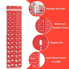 Nut and Bolt Thread Checker 28 Thread Identifier Gauge Inch and Metric Screw