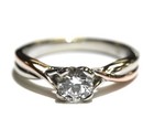 GIA 14k white rose gold .61ct I1 D round diamond solitaire engagement ring 4.3g — photo 1