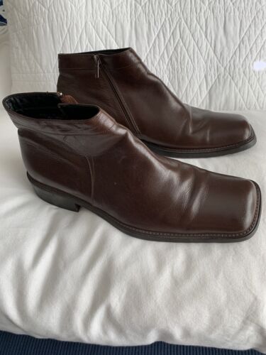 NYLA MEN'S BROWN LEATHER ANKLE BOOTS SHOES SIZE 11