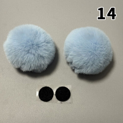8CM Plush Bear Ear Electric Helmet Decors Accessories Sticker Cosplay Styling - Picture 26 of 29