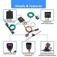 Trailer Tow Hitch Wiring Harness for Ram ProMaster 1500 2500 3500 2014-2023 2024