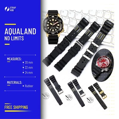 Cinturino gomma citizen promaster aqualand seiko nd limits casio 20 22 24 mm