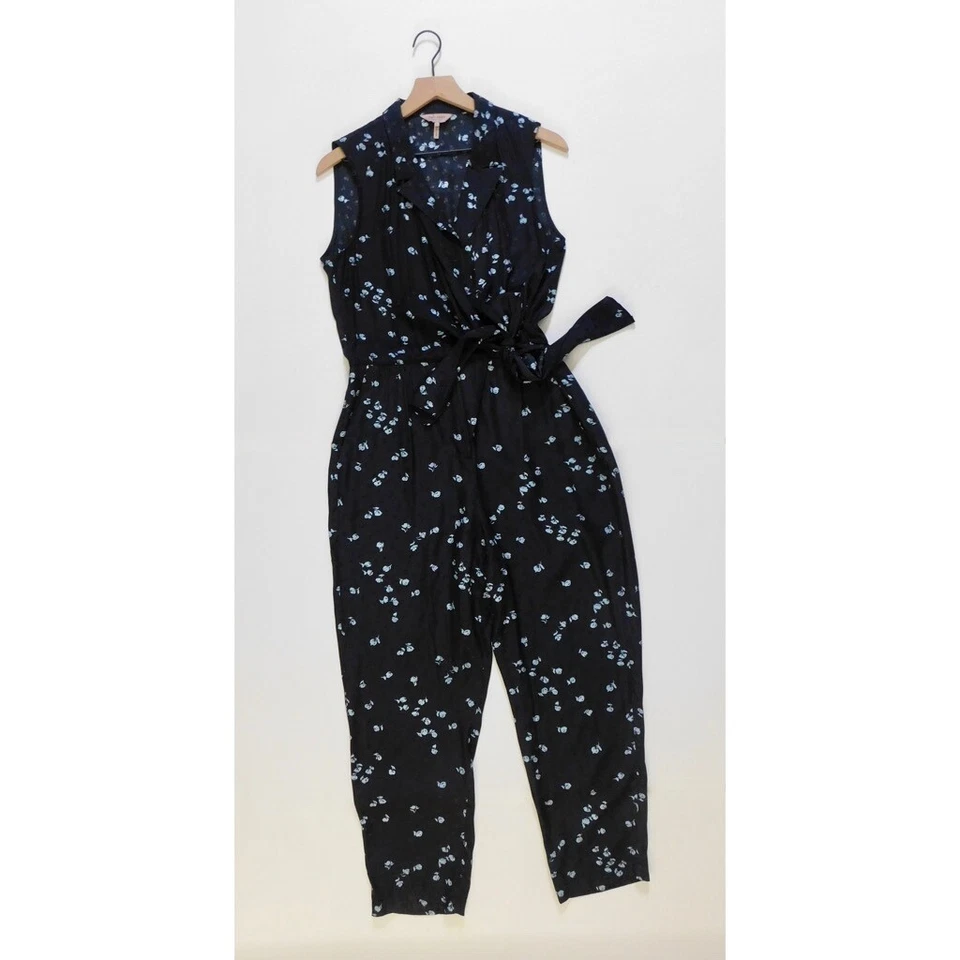 Mono Jacquard REBECCA TAYLOR Sastre Leandra Seda Floral Corbata Cintura Talla 8 Foto 2 de 4