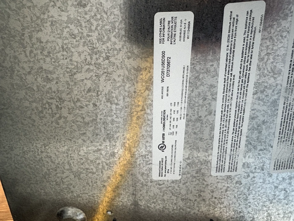 Cocina de gas Whirlpool 36" 5 quemadores en acero inoxidable WCG51US6DS00 Foto 4 de 4