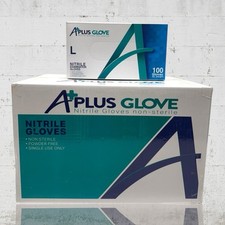 A Plus Nitrile Exam Gloves  Large Powder Free, Non-Sterile 1000/Cs Blue 