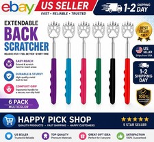 6 Pack Telescoping Back Scratcher Extendable Metal Massager Bear Claw Set Gift