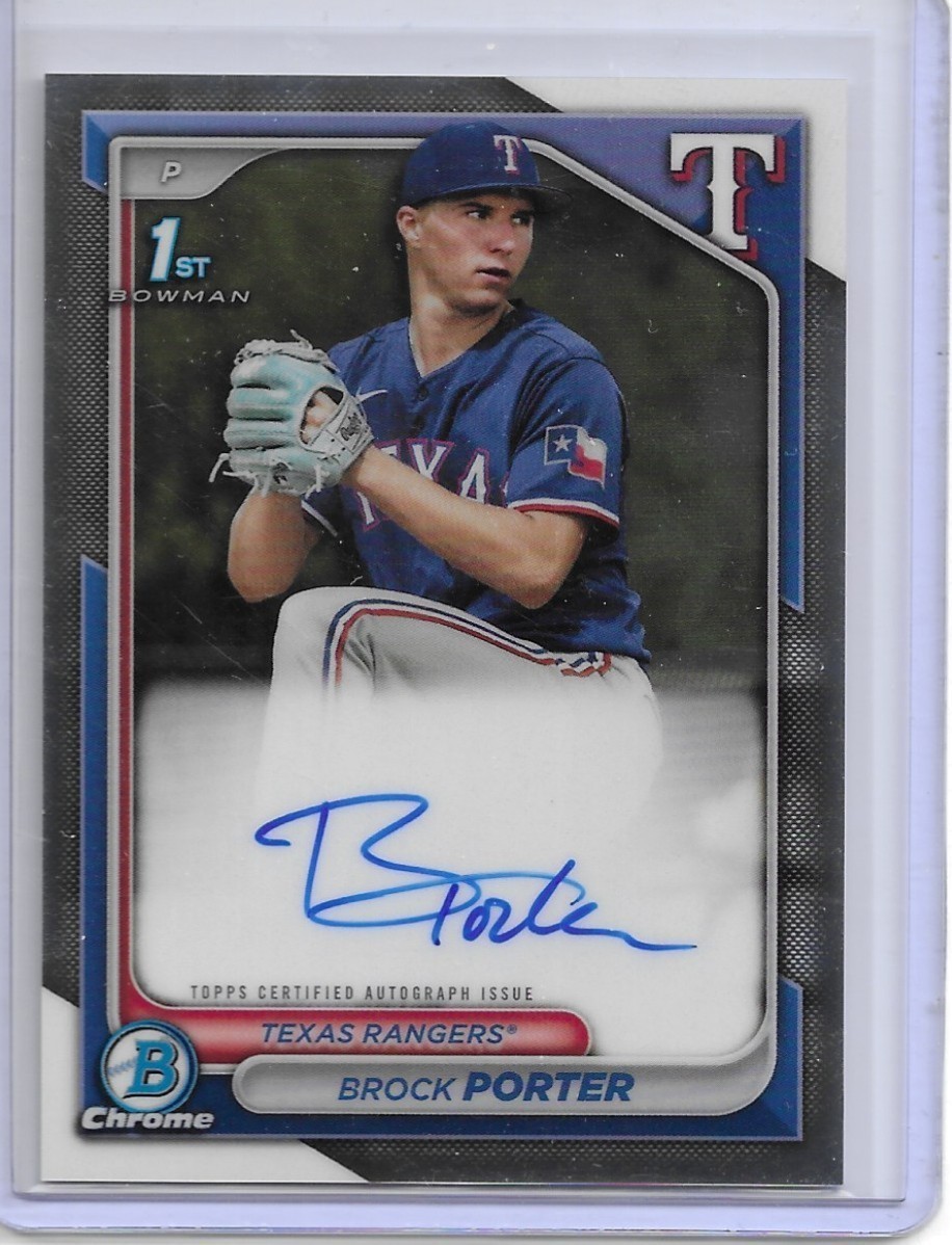 2024 Bowman Chrome Prospects Brock Porter Auto 1st Bowman Texas Rangers #CPA-BP