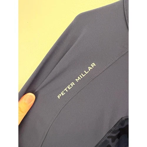 Peter Millar Pinehurst Mens XXL Full Zip Golf Jacket Navy Camo Windbreaker image 2