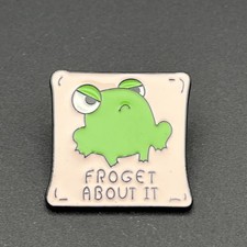   Froget  About It Green Frog Cute Funny Novelty Lapel Hat Pin