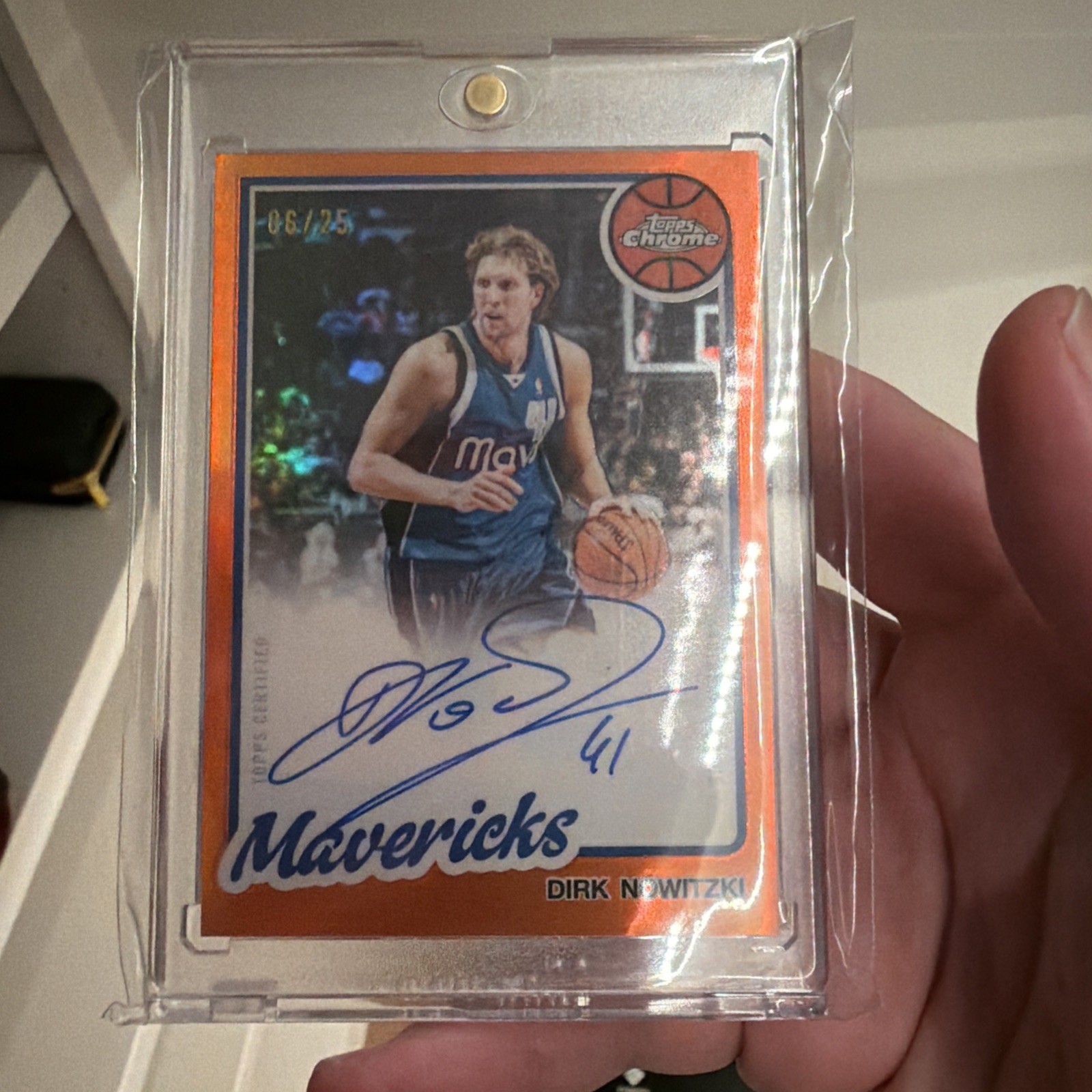 Dirk Nowitzki 2025-26 Topps Chrome Update 1980-81 Topps Auto Orange 06/25 [8hk