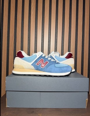 New Balance 574 Shoreline Blue Men s Shoes Size 8 Blue Maroon White