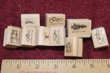 Stampin Up Stamps - Small Holiday Stamps - 9 Mini Stamps