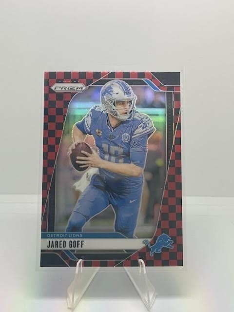2024 Panini Prizm #92 - Jared Goff - Red Black Checkerboard - Lions SSP Case Hit