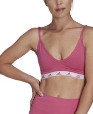Adidas Women's Purebare Light-Support Scoop Neck Sports Bra Fuchsia X-Small NEW 