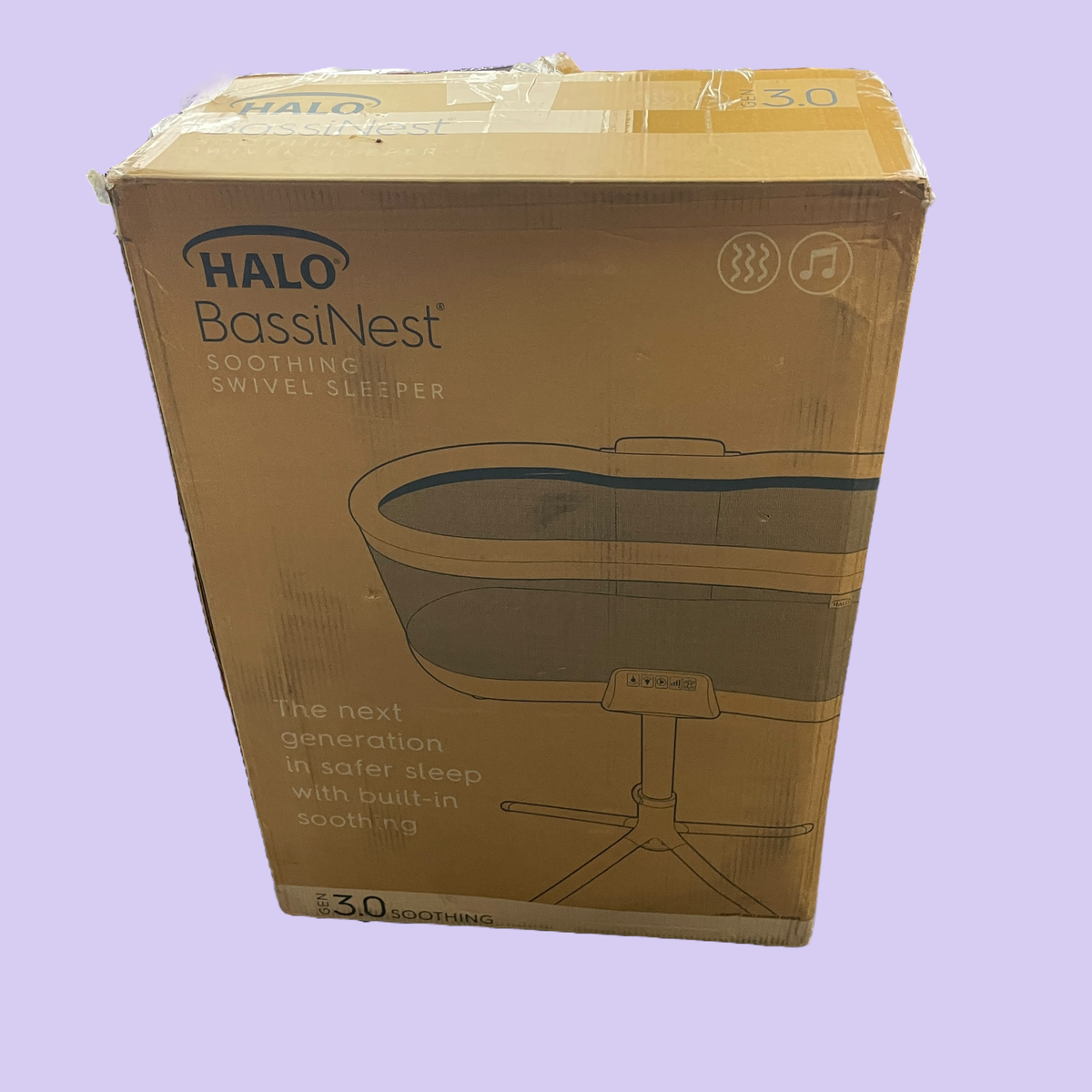 HALO 4931 BassiNest Soothing Swivel Sleeper Baby Bassinet Gray