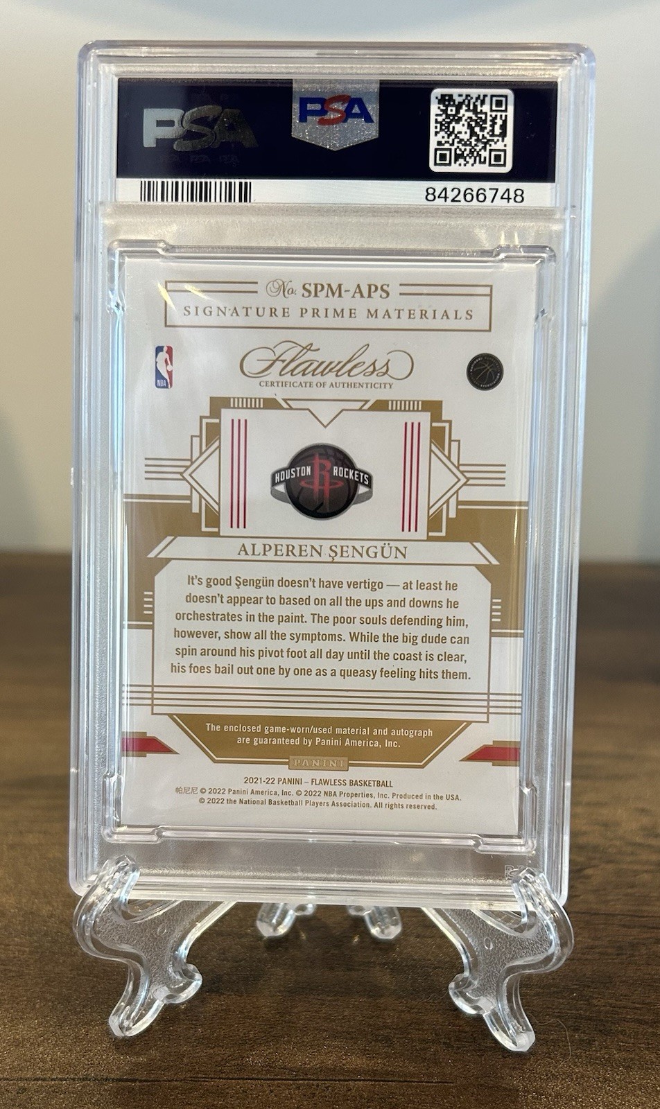 2021 Alperen Sengun Flawless Game Used Patch Auto RPA /25 PSA Authentic Auto 10 view 2