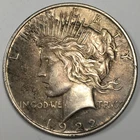 1922 Peace 90% Silver Dollar - About Uncirculated (AU) KM#150 Toning - 7823