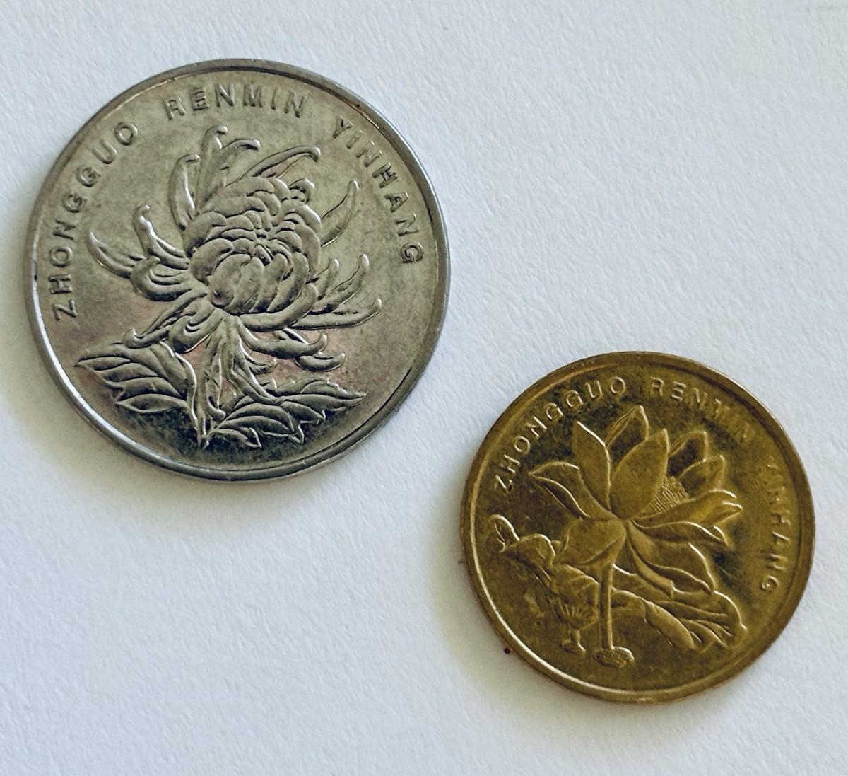 Chinese Zhongguo Renmin YinHang 5 WU JIAO 2015 & 1 Yi Yuan 2013 Coins | eBay