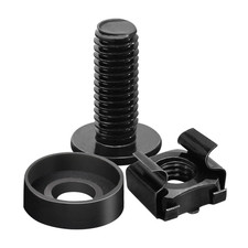 M6 x 16mm Rack Mount Screws Cage Nuts Washers 50 Pack Black Server Rack Cabinet