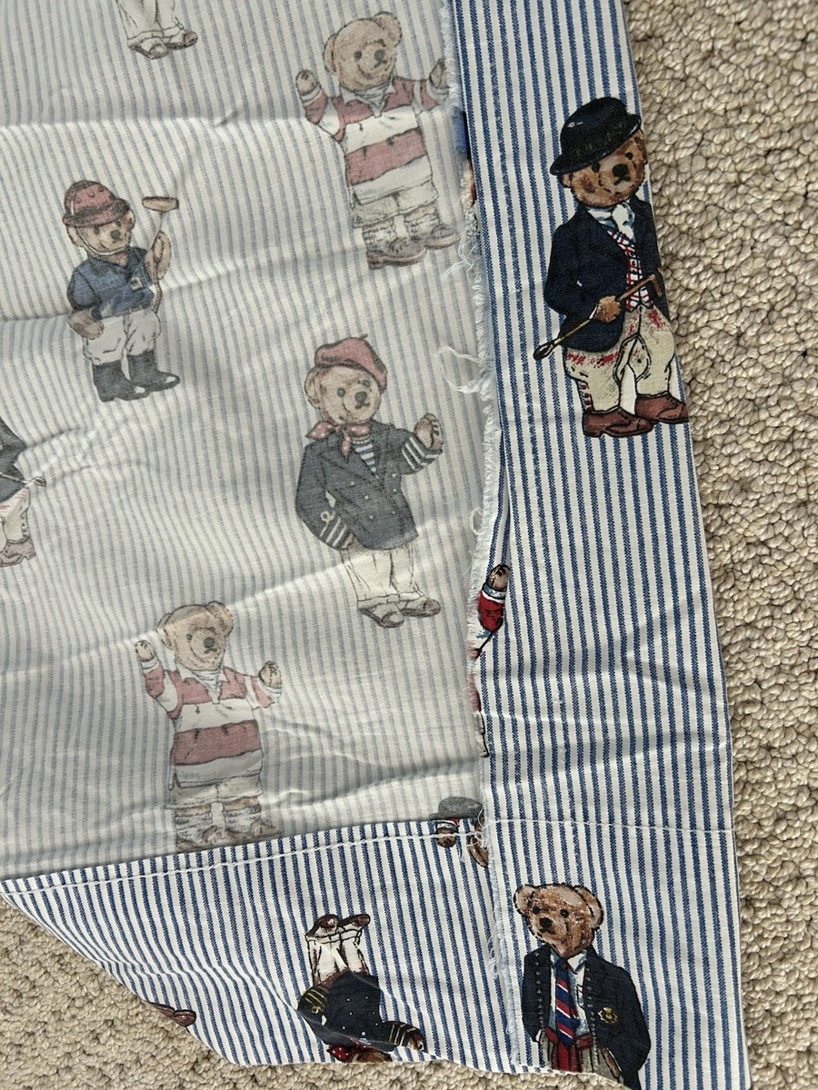 Vintage Ralph Lauren Polo Striped Teddy Bear Comforter & Twin