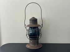 Antique - B&M RR - BTBB RR Lantern with B&M RR Teal Blue Cast Barrel Globe