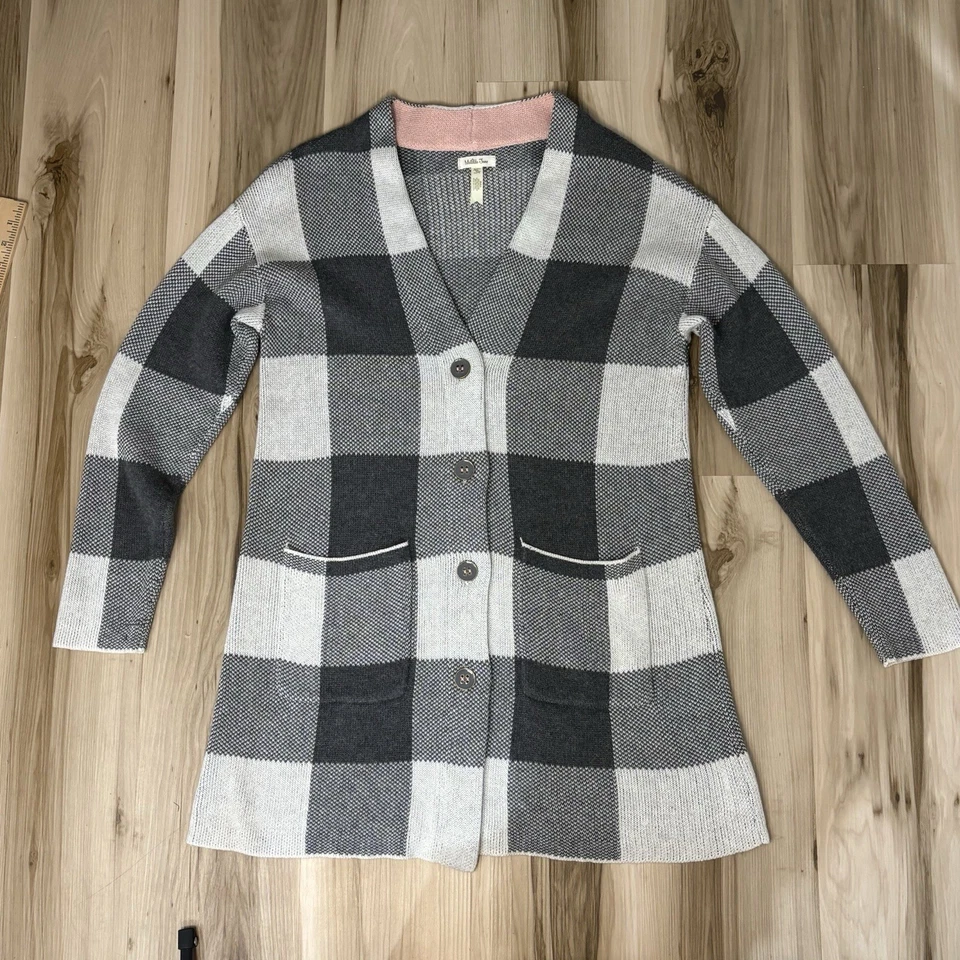 Cárdigan a Cuadros Matilda Jane Enola Buffalo Talla Mediana Bolsillos Frontales Mangas Largas Foto 2 de 4