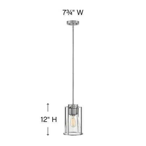 Hinkley Lighting 63307-CL Refinery 1 Light 7-3/4"W Mini Pendant - Black - Picture 2 of 4