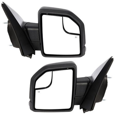 2015-2018 Ford F150 Power Heated Turn Signal Towing Mirror Black Housing