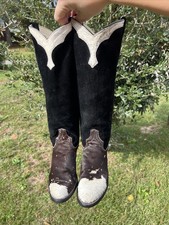 Larry Mahan Pony Hair Leather Cowgirl Western Boots Women Size 6