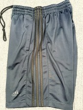 Adidas Athletic Shorts Youth Large Navy Blue 3 Stripe Drawstring Soccer Gym