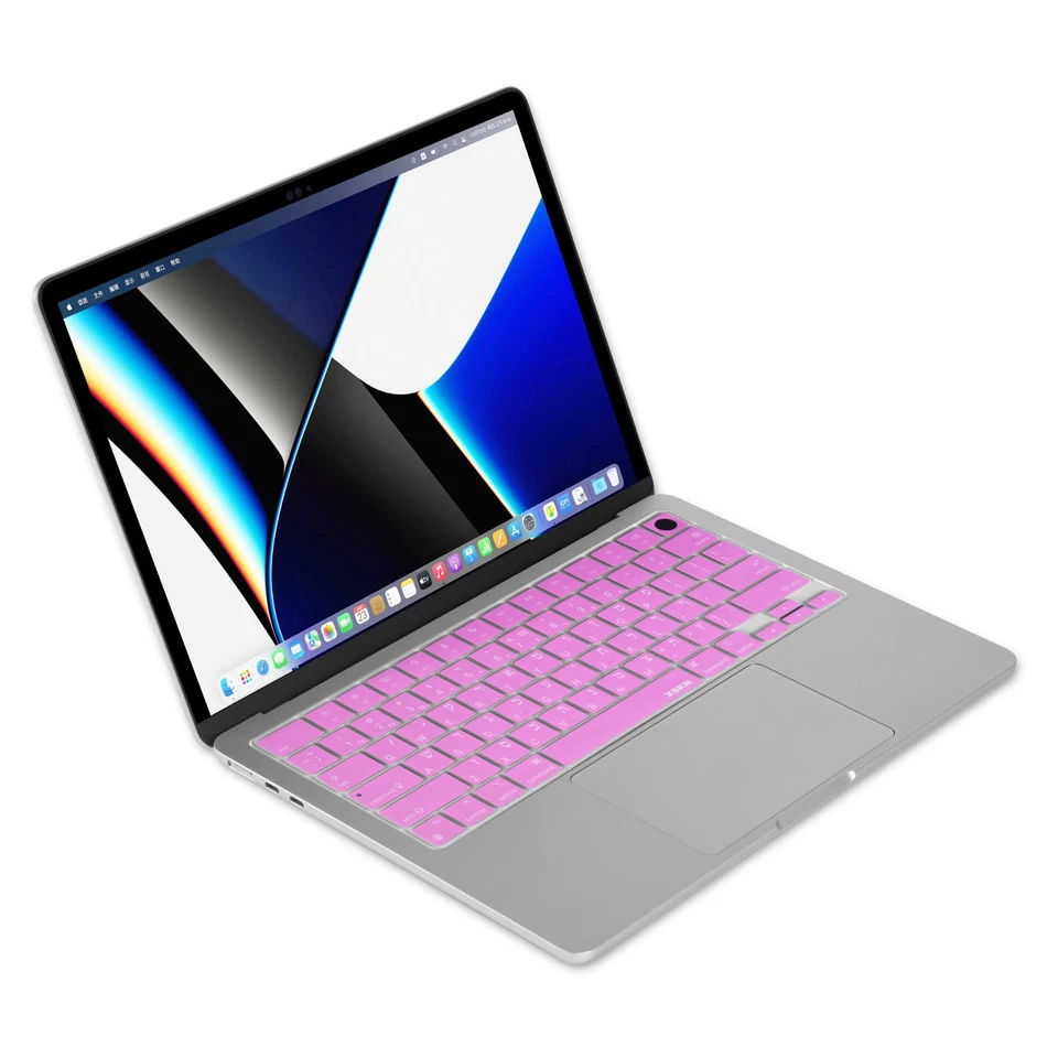 XSKN Pink Hebrew Keyboard Cover for 2021-2025 Macbook Pro 14.2/Macbook Pro 16.2 - Image 3 of 4