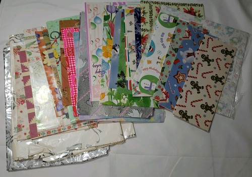 Lot Of Vintage Wrapping Paper, Various Occasions Christmas Birthday Holiday Etc