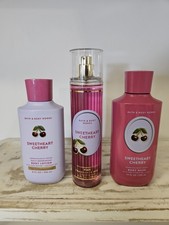BBW Bath Body Works SWEETHEART CHERRY Bundle Of 3 Body Mist Wash Lotion New