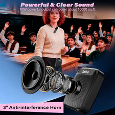 Wireless Voice Amplifier Lavalier Microphone Portable Rechargeable Clip on Lapel