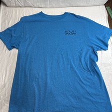 Maui and Sons Graphic Tee Teal Back Logo Surf Skate Size L Vintage Style