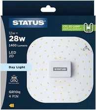 1x 12W (=28W Replacement) LED GR10Q 4 pin 6500K Daylight 2D Light Bulb Double D