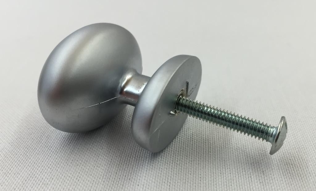 Brushed Nickel Oval Cabinet Drawer Door Knob Pull, Jeffery Alexander, Qty 15