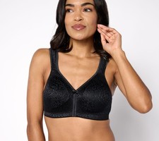 Breezies Wild Rose Seamless Wirefree Bra Black DD/38 New