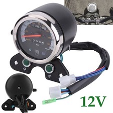 12V Digital Motorcycle Gauge LED LCD Motorbike Odometer Speedometer Tachometer