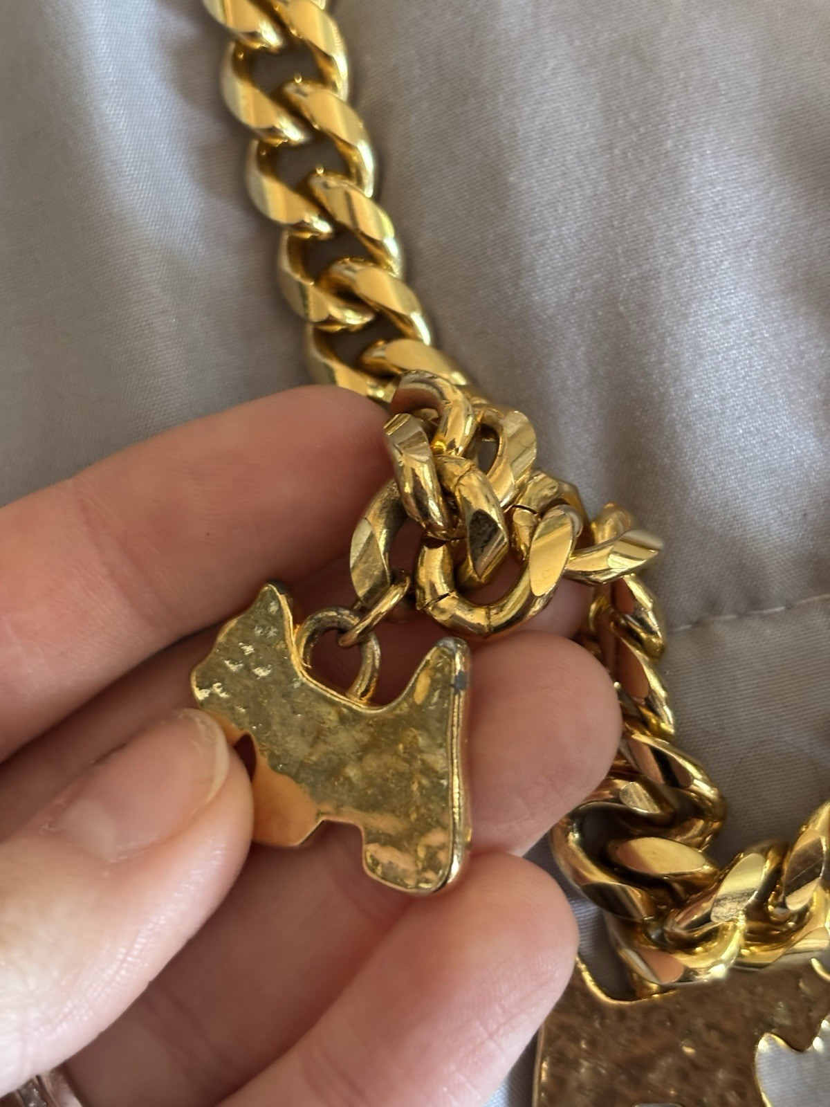 Vintage Rare Runway Carolee Gold Chain Scottie Dog Necklace image 5