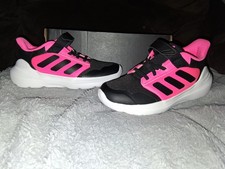 Adidas Tensaur Run 3.0 EL Negro Rosa Niñas Tenis Zapatos Talla 3 JR6071 Nuevo