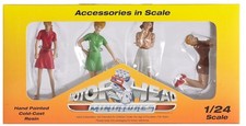 Sixies Sweeties 1:24 Girl Female Lady 3" Diorama Figure Set (4) Motorhead