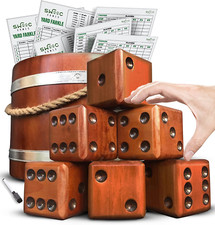 Outdoor Game Party Yardzee Farkle 20 Games Light-Weight Yard Dice All Weather