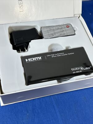 Stellar Labs 33-10535 Ultra-High Performance 5 Ports HDMI Amplifier Switcher New