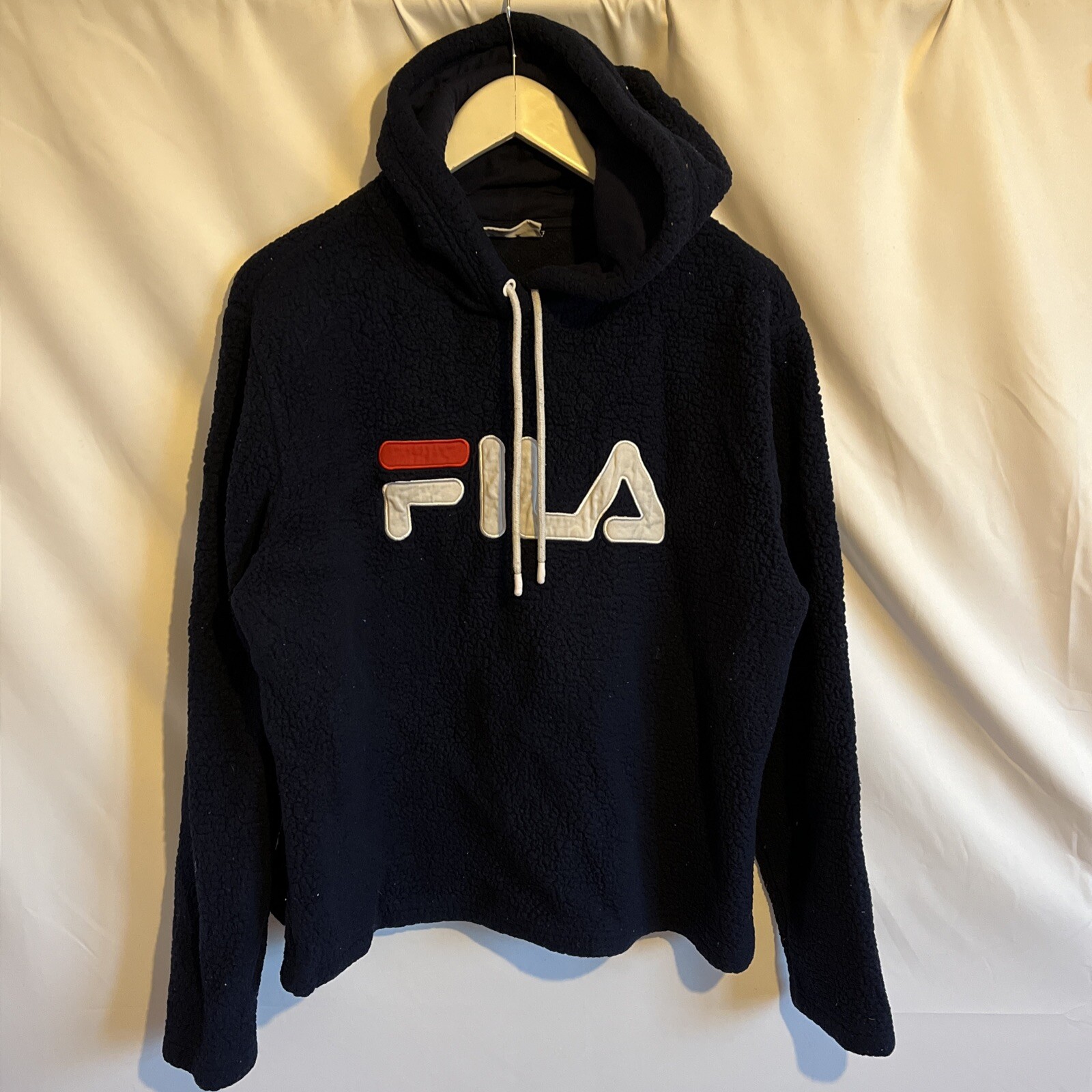 Maglione donna Fila blu navy soffice con cappuccio taglia XL