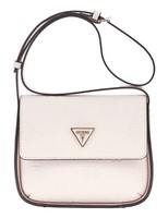 Guess Keandra Crossbody Flap UmhäNgetasche Tasche Stone Logo Creme Neu